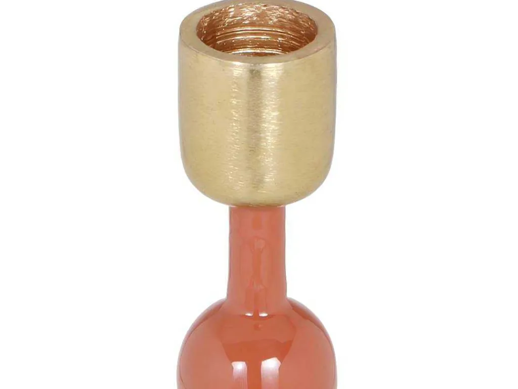 Set Van 2 Geemailleerde Aluminium Kandelaars - H.26,5 Cm En H.22 Cm - Terracotta - Parina-OZAIA Clearance
