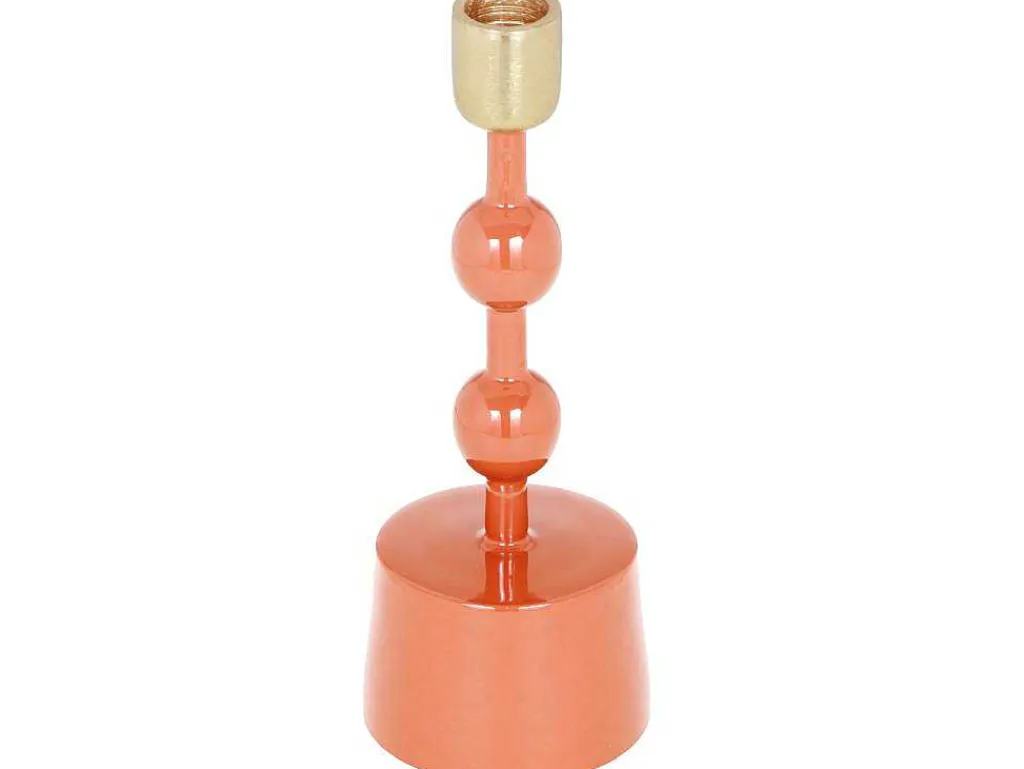 Set Van 2 Geemailleerde Aluminium Kandelaars - H.26,5 Cm En H.22 Cm - Terracotta - Parina-OZAIA Clearance