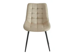Set Van 6 Gewatteerde Stoelen - Velours En Zwart Metaal - Beige - Ollua-Vente-unique Discount