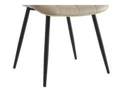Set Van 6 Gewatteerde Stoelen - Velours En Zwart Metaal - Beige - Ollua-Vente-unique Discount
