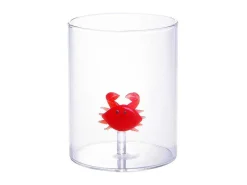Set Van 4 Glazen Met Diertjes - Transparant En Rood Geblazen Glas - O7,5 Cm X H9,5 Cm - Apuna-OZAIA New