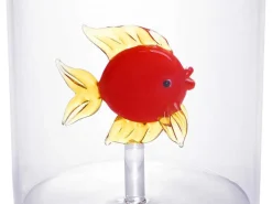 Set Van 4 Glazen Met Diertjes - Transparant En Rood Geblazen Glas - O7,5 Cm X H9,5 Cm - Apuna-OZAIA New
