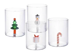 Set Van 4 Glazen Met Kerstmotieven - O7,5 X H9,5 Cm - Scopa-OZAIA New