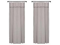 Set Van 2 Gordijnen Van Katoen En Linnen - 140 X 280 Cm - Taupegrijs - Borina-OZAIA Hot