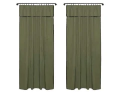 Set Van 2 Gordijnen Van Katoen En Linnen - 140 X 280 Cm - Kaki - Borina-OZAIA Best