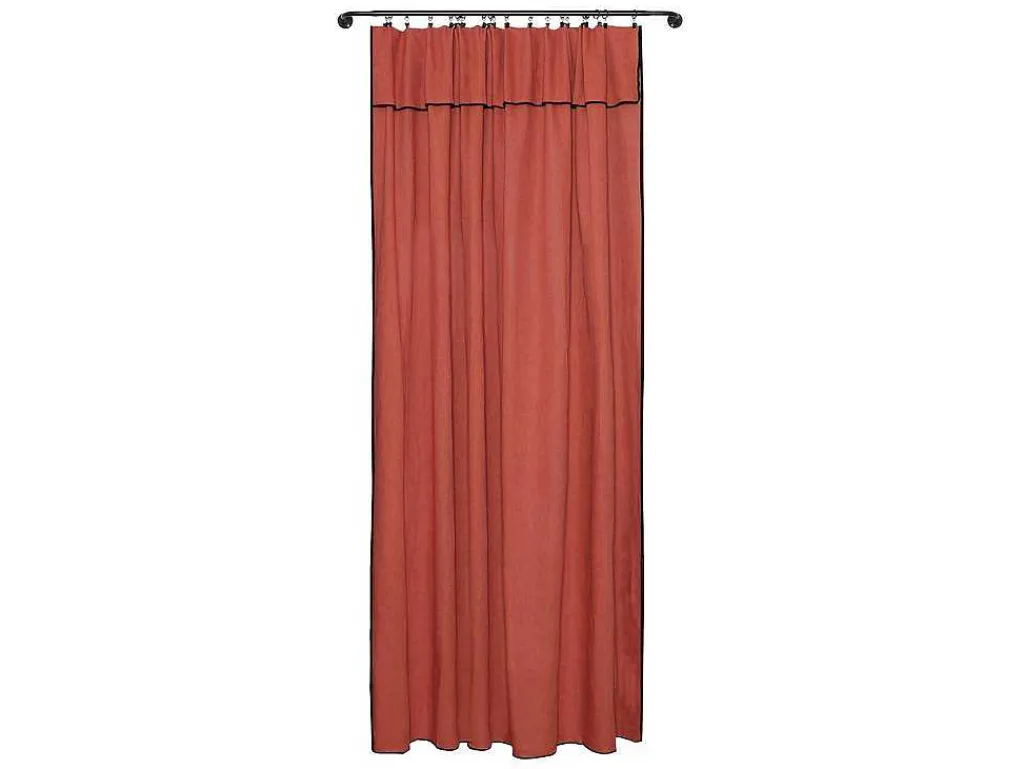 Set Van 2 Gordijnen Van Katoen En Linnen - 140 X 280 Cm - Terracotta - Borina-OZAIA Best
