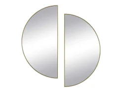 Set Van 2 Halfronde Spiegels In Metaal - B.50 X H.100 Cm - Goudkleurig - Gavra-OZAIA Best