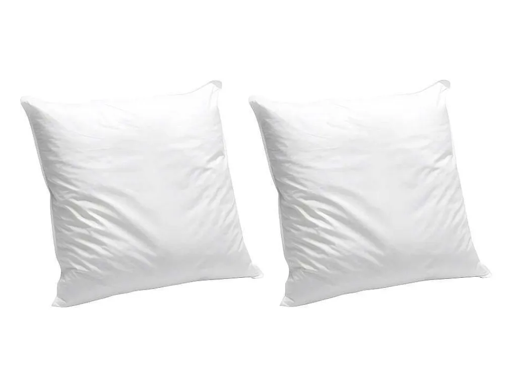 Set Van 2 Hoofdkussens Van Biologisch Katoen 60 X 60 Cm Van - 550 G/M - Bruine Bies - Nature Confort-NATUREA Sale