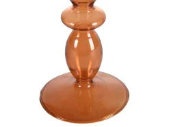 Set Van 2 Kandelaars - H21 En 18,5 Cm - Glas - Oranje - Kandie-OZAIA