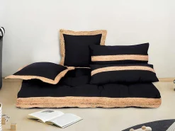 Set Van 2 Katoenen En Jute Kussens - 30 X 60 Cm - Naturel En Zwart - Natura-OZAIA Outlet