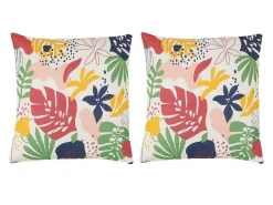 Set Van 2 Katoenen Kussens Met Bloemmotief - 45 X 45 Cm - Veelkleurig - Bariola-OZAIA