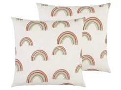 Set Van 2 Katoenen Regenboogkussens - 45 X 45 Cm - Veelkleurig - Archy-OZAIA