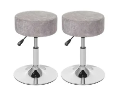 Set Van 2 Krukken Mcw-C22, Imitatie Suede, Vintage Grijs-Vente-unique Best