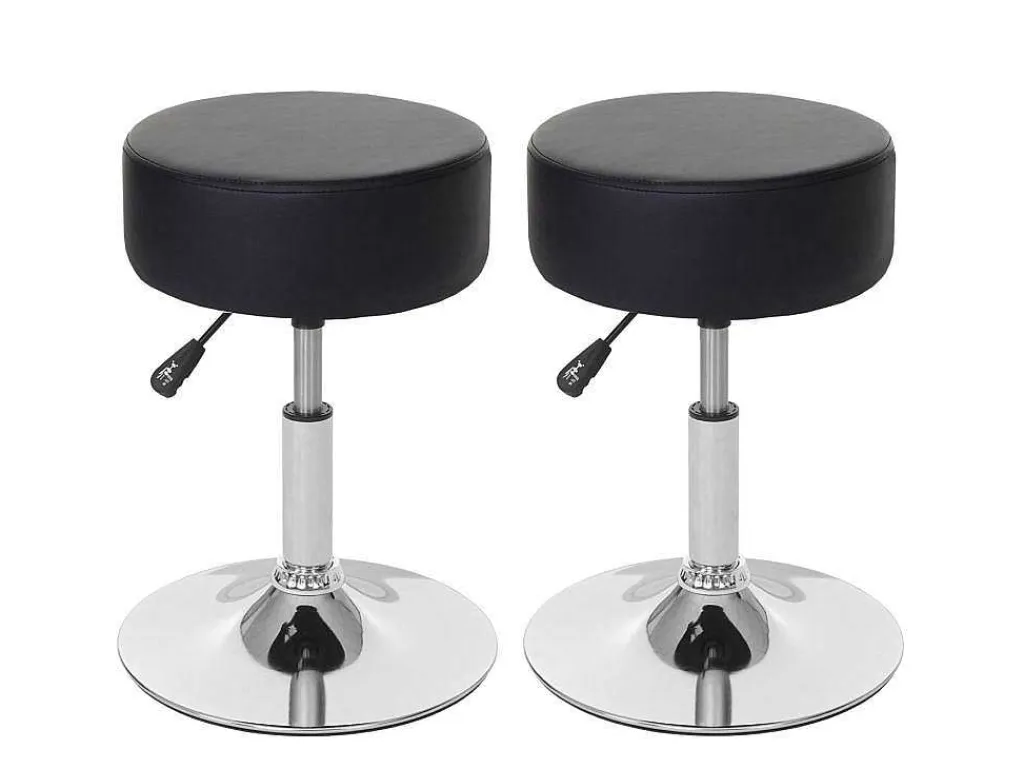 Set Van 2 Krukken Mcw-C22, Kunstleer, Zwart-Vente-unique Clearance