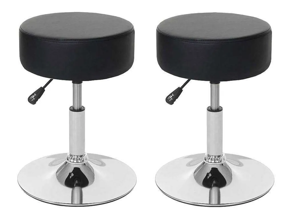 Set Van 2 Krukken Mcw-C22, Kunstleer, Zwart-Vente-unique Clearance