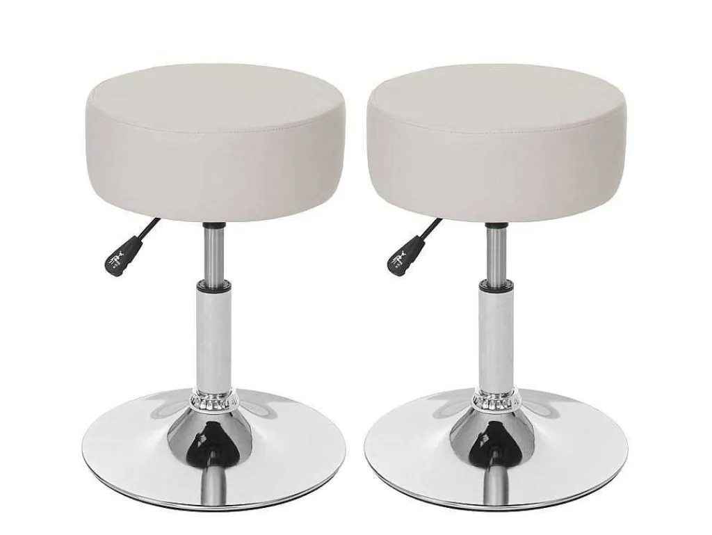 Set Van 2 Krukken Mcw-C22, Kunstleer, Creme-Vente-unique Sale