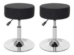 Set Van 2 Krukken Mcw-C22, Textiel, Donkergrijs-Vente-unique New