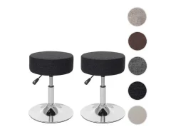 Set Van 2 Krukken Mcw-C22, Textiel, Donkergrijs-Vente-unique New