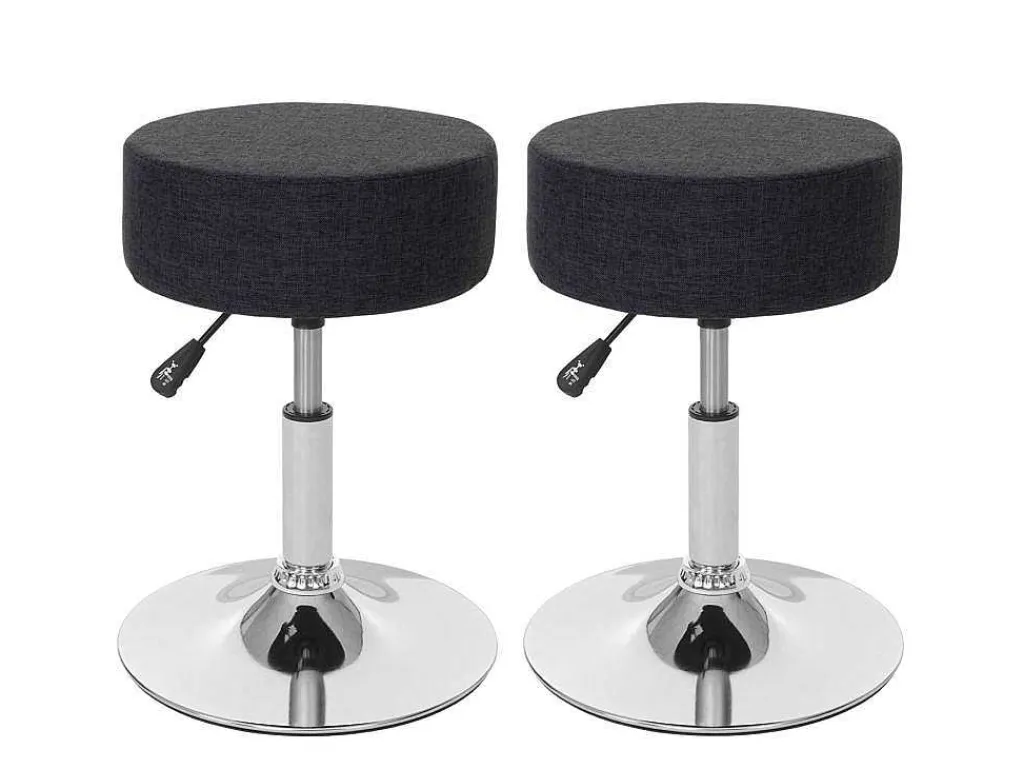Set Van 2 Krukken Mcw-C22, Textiel, Donkergrijs-Vente-unique New