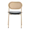 Set Van 4 Kunstleer En Rotan Stoelen - Metalen Poten - Zwart-ModernLuxe Sale