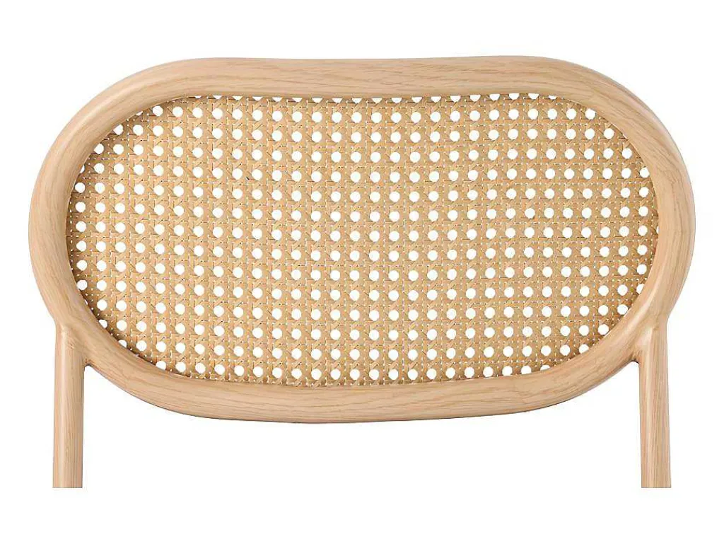 Set Van 4 Kunstleer En Rotan Stoelen - Metalen Poten - Zwart-ModernLuxe Sale