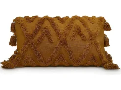 Set Van 2 Kussens Met Pompons Aspen - Getuft Katoen - 30 X 50 Cm - Bronze-OZAIA New