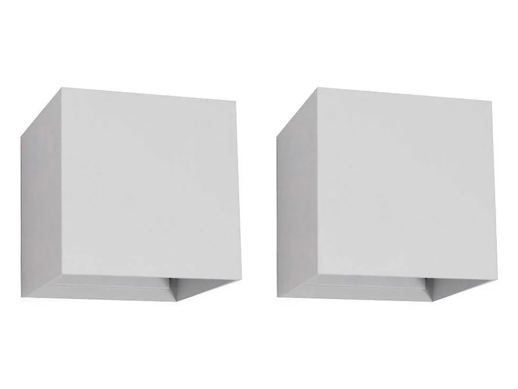 Set Van 2 Ledlampen In Aluminium - H10 Cm - Wit - Paisley-OZAIA Online