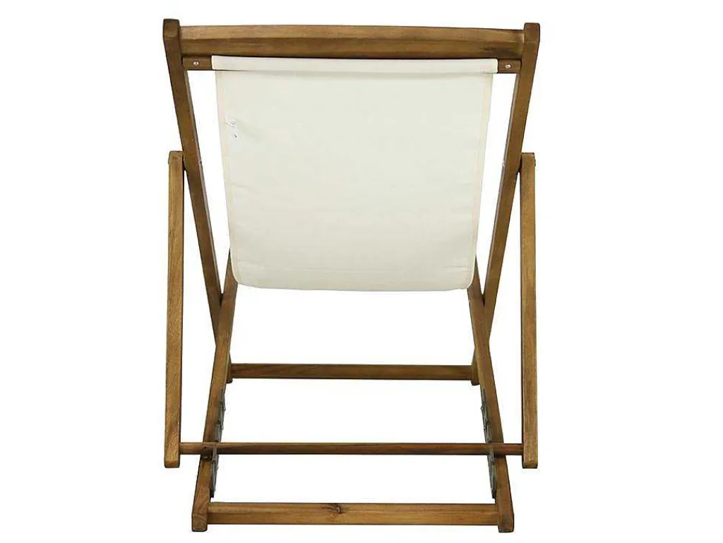 Set Van 2 Ligbedden In Wit En Naturel Acaciahout Prato - Opvouwbaar-MYLIA Hot