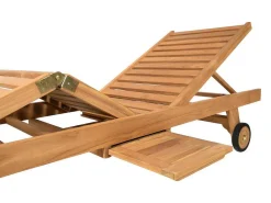Set Van 2 Ligbedden Met Verschillende Standen In Teak - Licht Hout - Byblos Ii Van-MYLIA