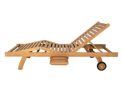 Set Van 2 Ligbedden Met Verschillende Standen In Teak - Licht Hout - Byblos Ii Van-MYLIA