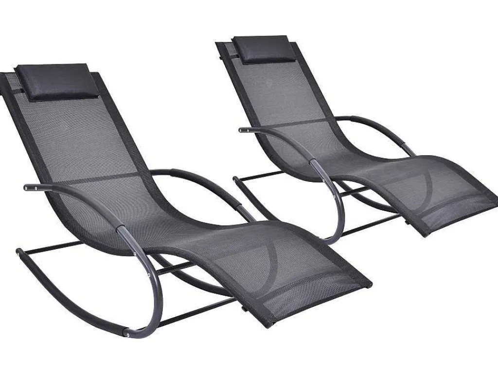 Set Van 2 Ligstoelen - Antraciet - Lombok Van-MYLIA Online