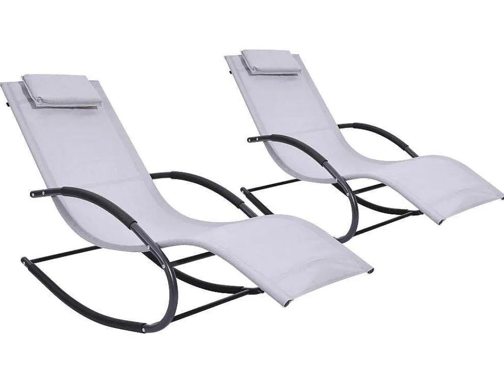 Set Van 2 Ligstoelen - Lichtgrijs - Lombok Van-MYLIA New