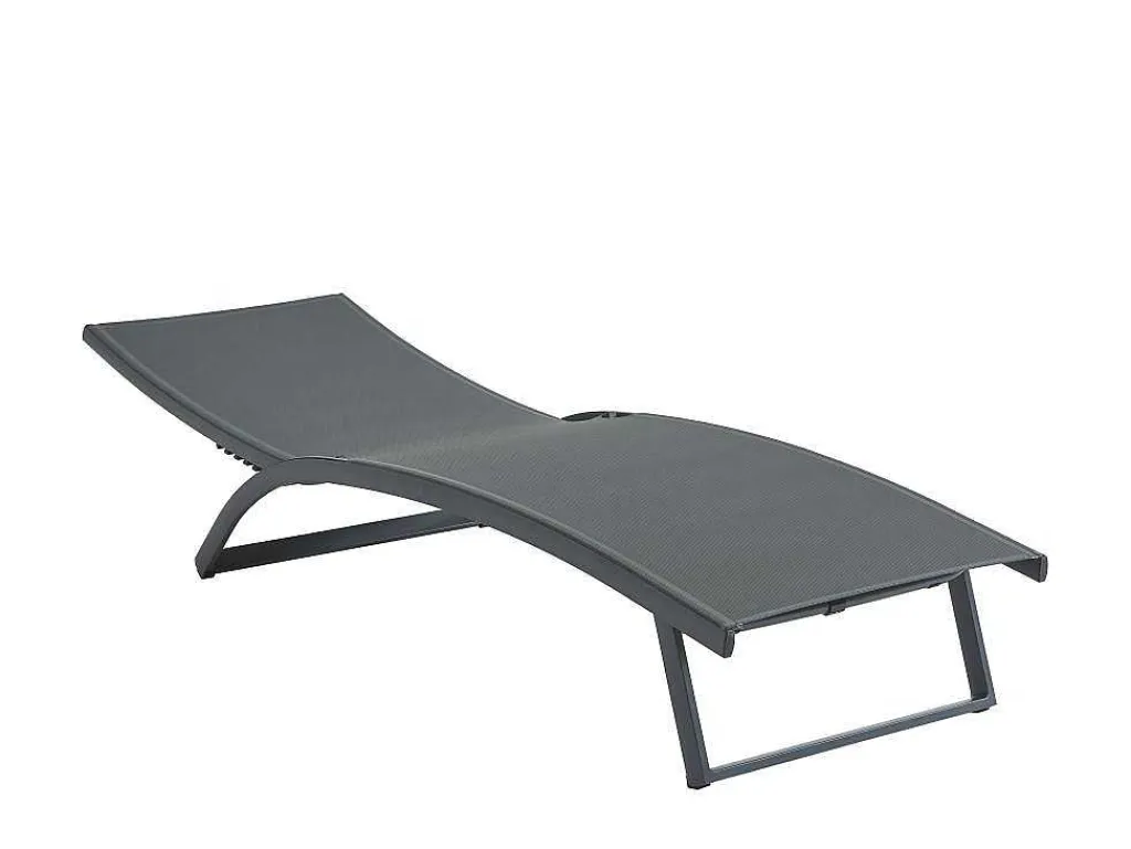 Set Van 2 Ligstoelen Met Verschillende Standen Van Aluminium En Textileen - Antraciet - Saranda Van-MYLIA New