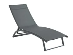 Set Van 2 Ligstoelen Met Verschillende Standen Van Aluminium En Textileen - Antraciet - Saranda Van-MYLIA New