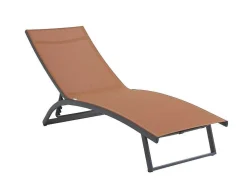 Set Van 2 Ligstoelen Met Verschillende Standen Van Aluminium En Textileen - Terracotta - Saranda Van-MYLIA