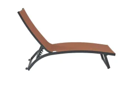 Set Van 2 Ligstoelen Met Verschillende Standen Van Aluminium En Textileen - Terracotta - Saranda Van-MYLIA