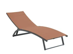 Set Van 2 Ligstoelen Met Verschillende Standen Van Aluminium En Textileen - Terracotta - Saranda Van-MYLIA