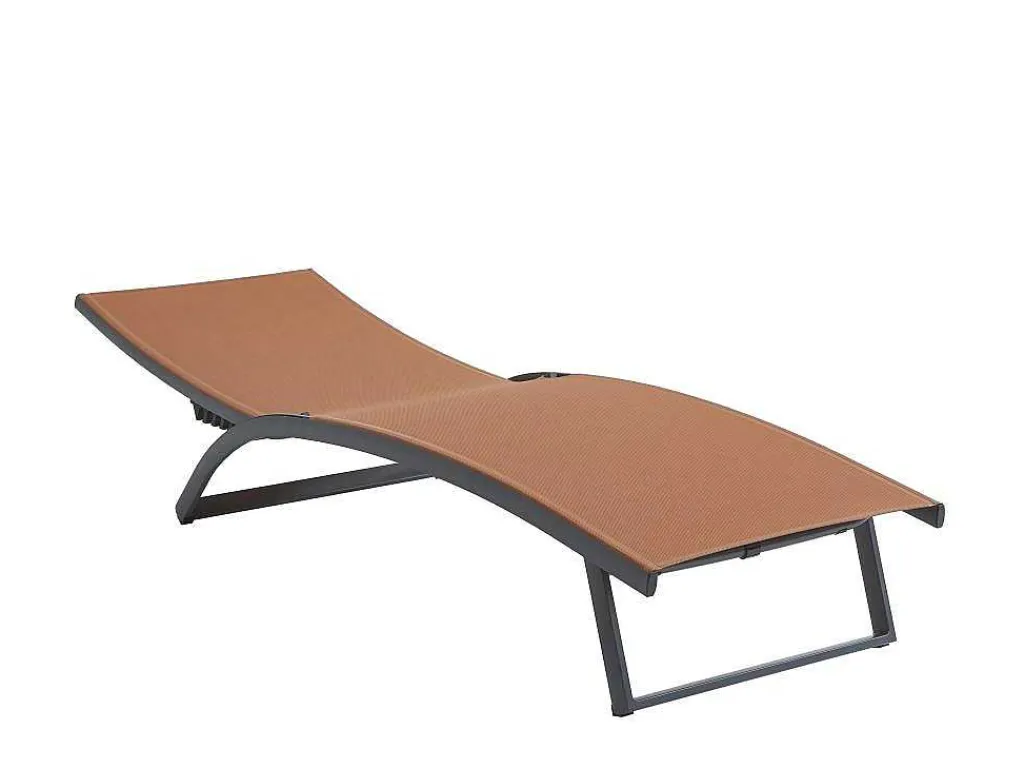 Set Van 2 Ligstoelen Met Verschillende Standen Van Aluminium En Textileen - Terracotta - Saranda Van-MYLIA