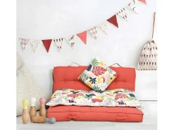 Set Van 1 Matras + 2 Katoenen Paletkussens - Koraal - Baila-OZAIA Discount