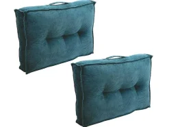 Set Van 1 Matras + 2 Palletkussens Van Ribfluweel - Blauw - Baila-OZAIA Clearance