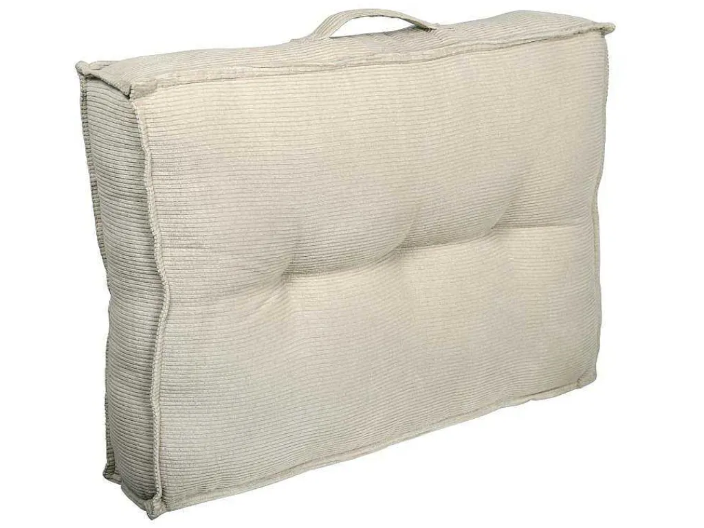 Set Van 1 Matras + 2 Palletkussens Van Ribfluweel - Beige - Baila-OZAIA New