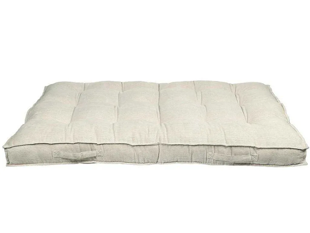 Set Van 1 Matras + 2 Palletkussens Van Ribfluweel - Beige - Baila-OZAIA New