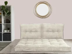 Set Van 1 Matras + 2 Palletkussens Van Ribfluweel - Beige - Baila-OZAIA New