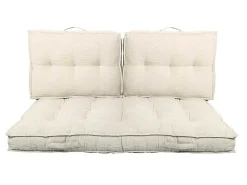 Set Van 1 Matras + 2 Palletkussens Van Ribfluweel - Beige - Baila-OZAIA New