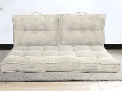 Set Van 1 Matras + 2 Palletkussens Van Ribfluweel - Beige - Baila-OZAIA New