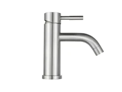 Set Van 2 Mechanische Mengkranen Met Ronde Vorm Van Roestvrij Staal - Geborsteld Nikkelkleurig - H17 Cm - Salavan-Shower & Design