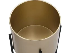 Set Van 2 Metalen Bloempotten - D25 X H39 En D23 X H35,5 - Goud En Zwart - Edmee-OZAIA Best