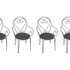 Set Van 4 Metalen Tuinstoelen Met Smeedijzereffectt Met Armleuningen - Antraciet - Guermantes-MYLIA Discount