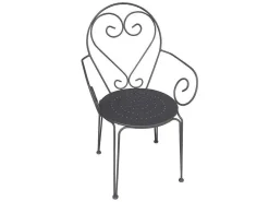 Set Van 4 Metalen Tuinstoelen Met Smeedijzereffectt Met Armleuningen - Antraciet - Guermantes-MYLIA Discount