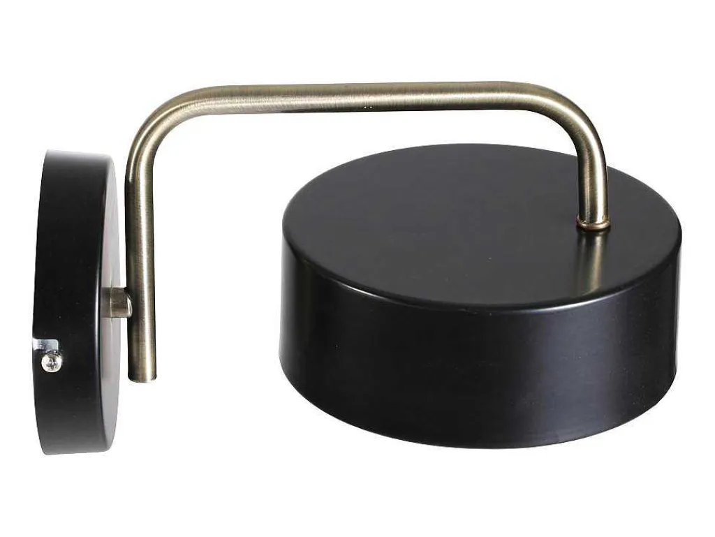 Set Van 2 Metalen Wandlampen In Vintage Stijl - L24 X H14,5 Cm - Zwart En Goudkleurig - Otilie-OZAIA Online